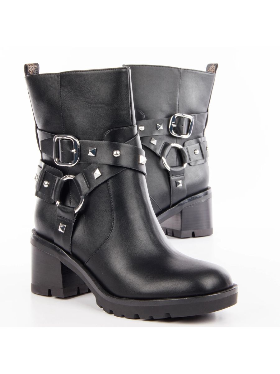 Biker-Stiefeletten mit Nieten und Schnallen