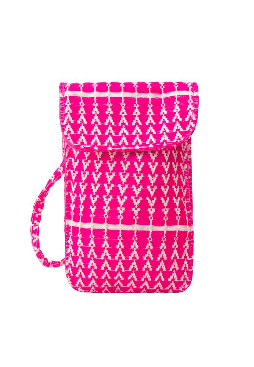 Handgewebte Handytasche mit geometrischem Muster