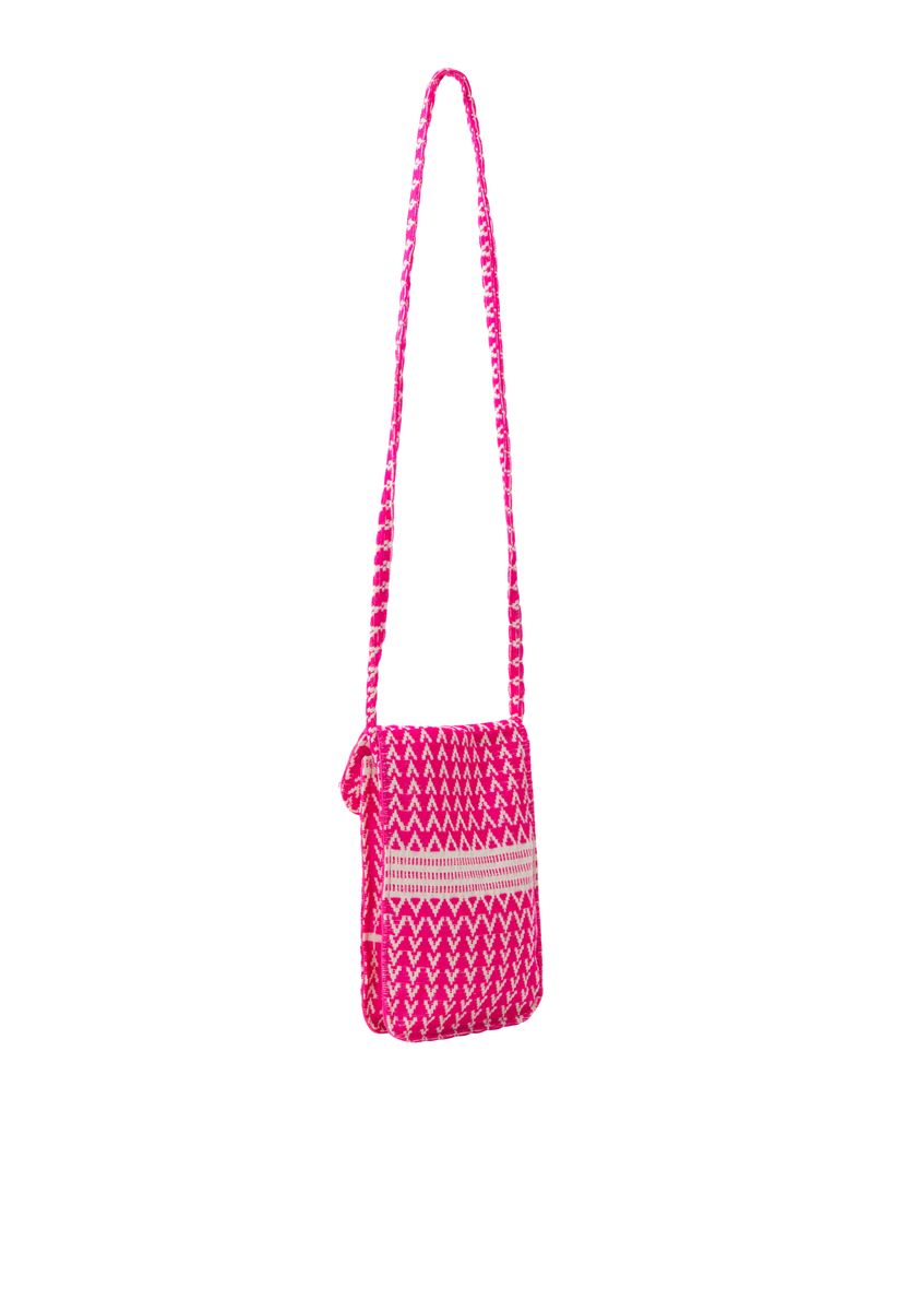 Handgewebte Handytasche mit geometrischem Muster