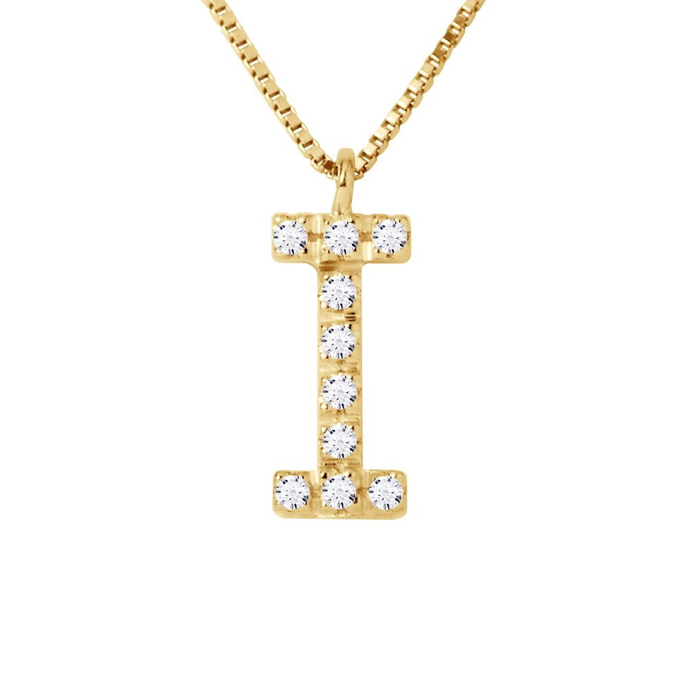 Elegante Diamant-Halskette mit Initial-Anhänger