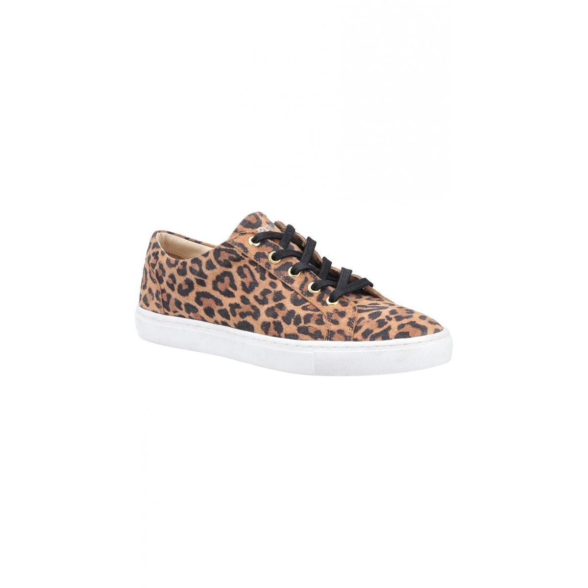Leder-Sneaker mit Leopardenmuster