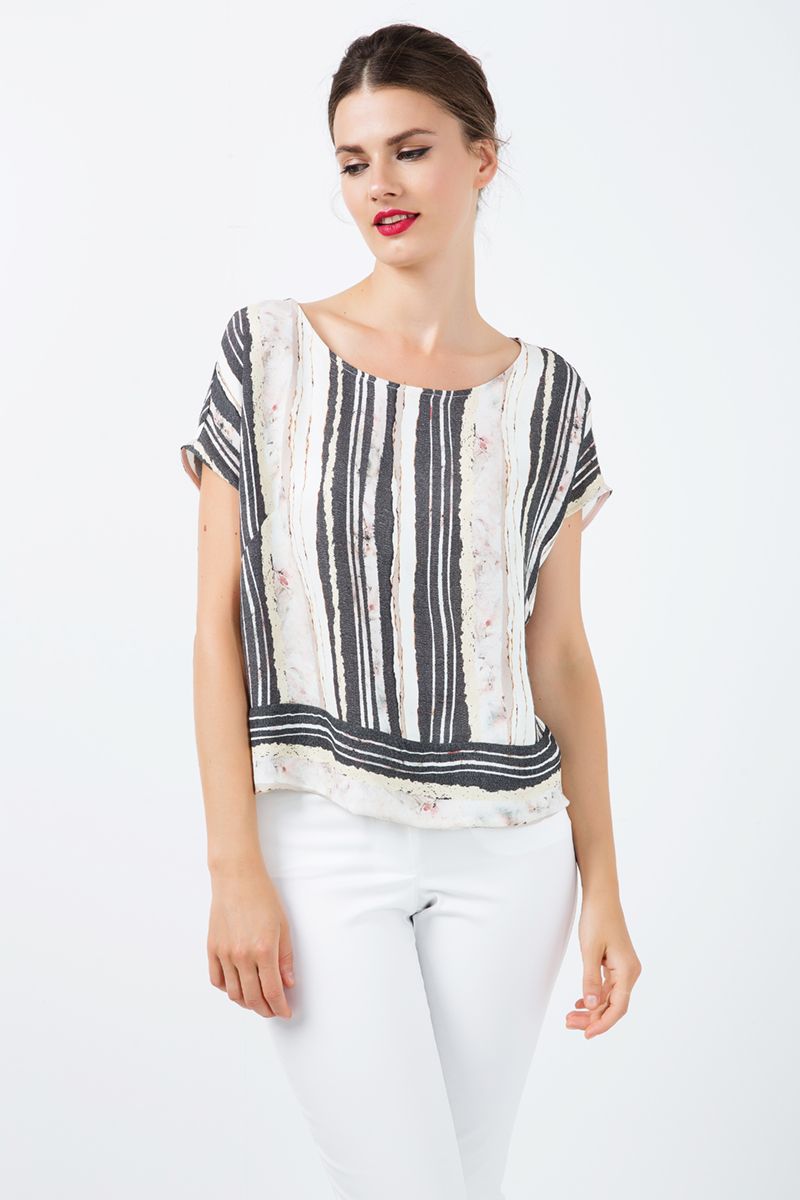 Oversized Top aus Viskose-Krepp