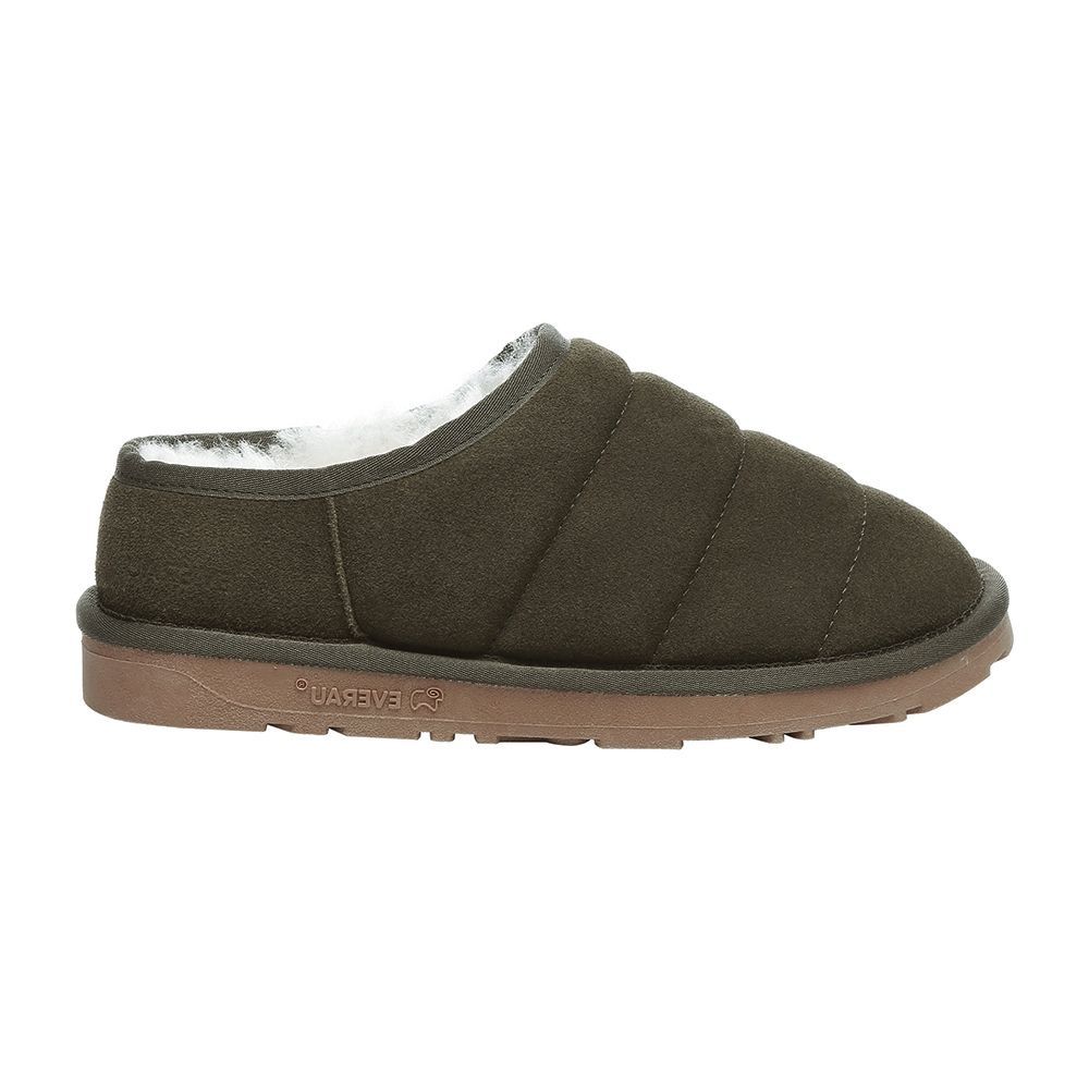 Gesteppte Slipper mit Lammfell-Futter