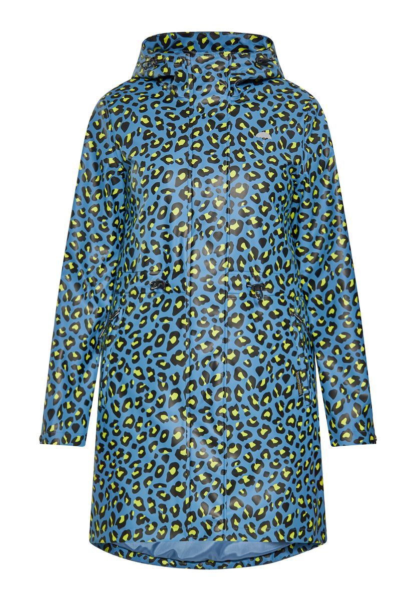 Regenparka mit Kapuze und Leopardenmuster