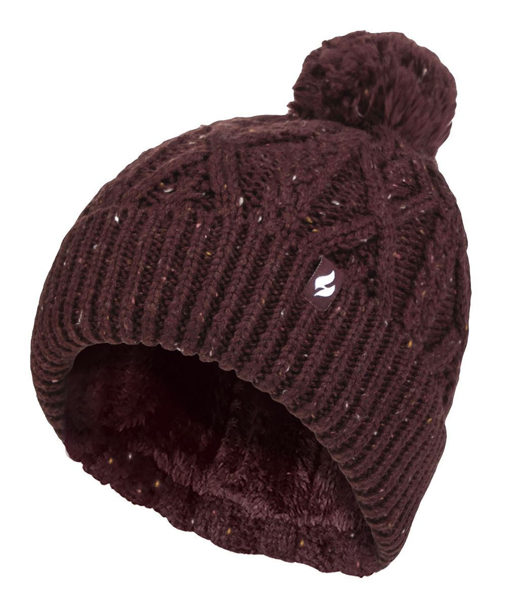 Grobstrick-Beanie mit Bommel