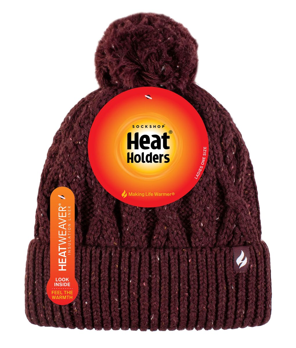 Grobstrick-Beanie mit Bommel