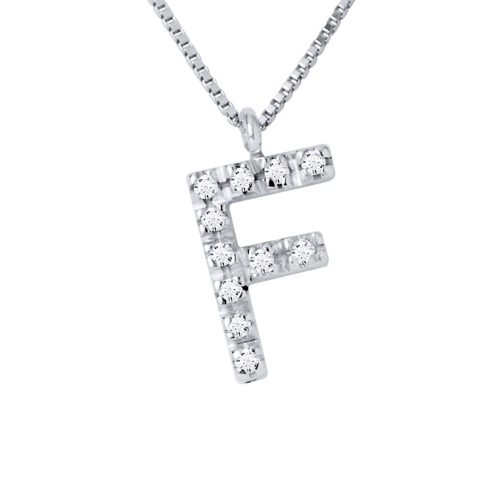 Halskette mit Diamant-Initial F