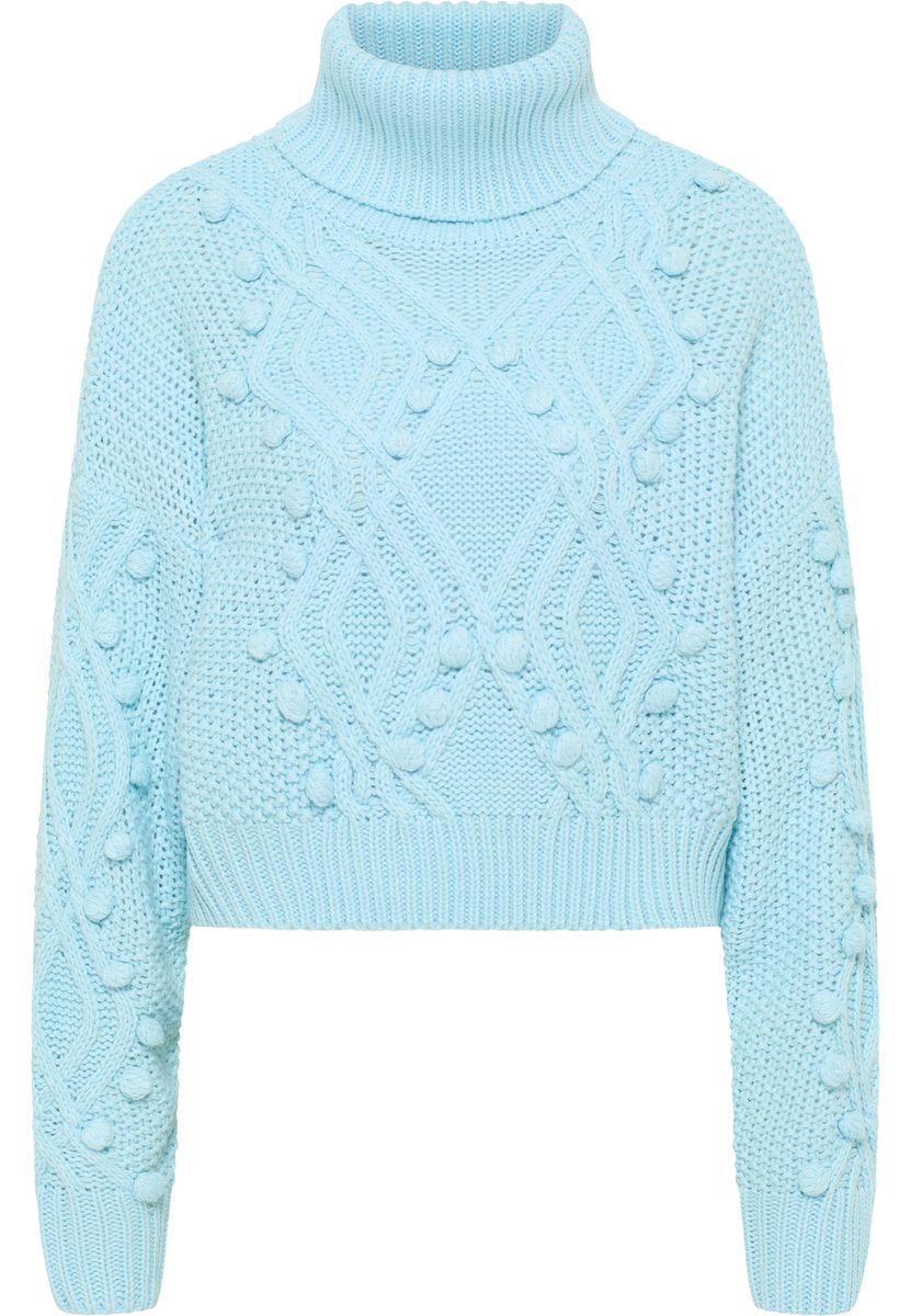 Grober Zopfstrickpullover mit Noppen
