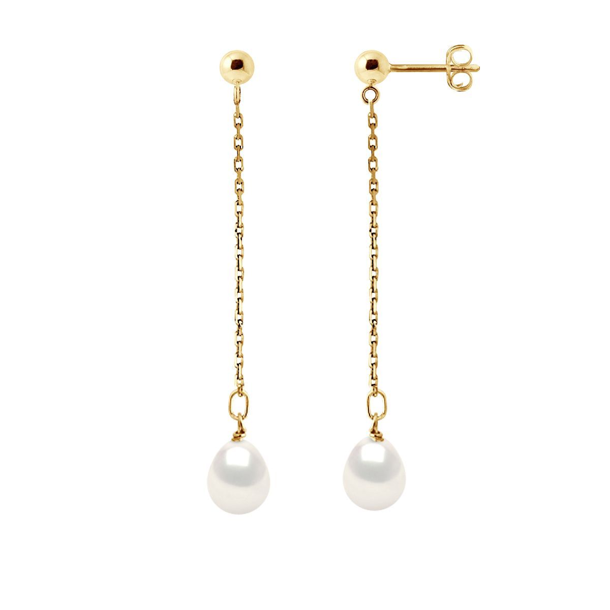Elegante Perlen-Ohrhänger mit Kette