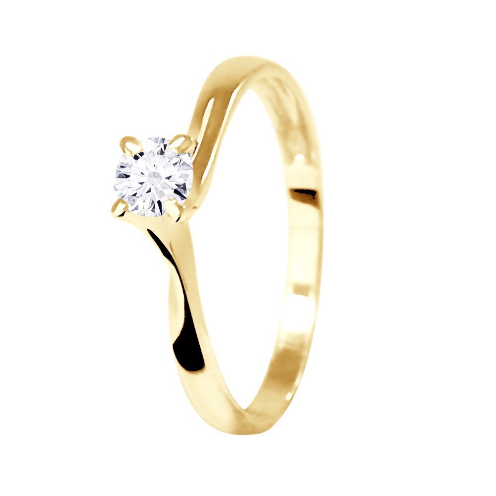 Eleganter Solitär-Diamant im Wellendesign