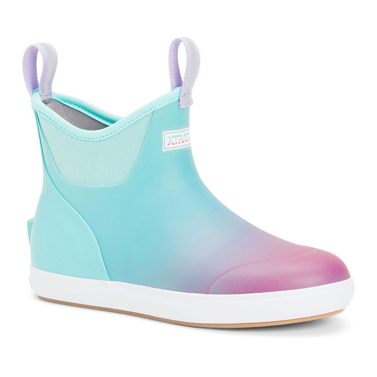 Gummistiefeletten mit Aurora-Farbverlauf