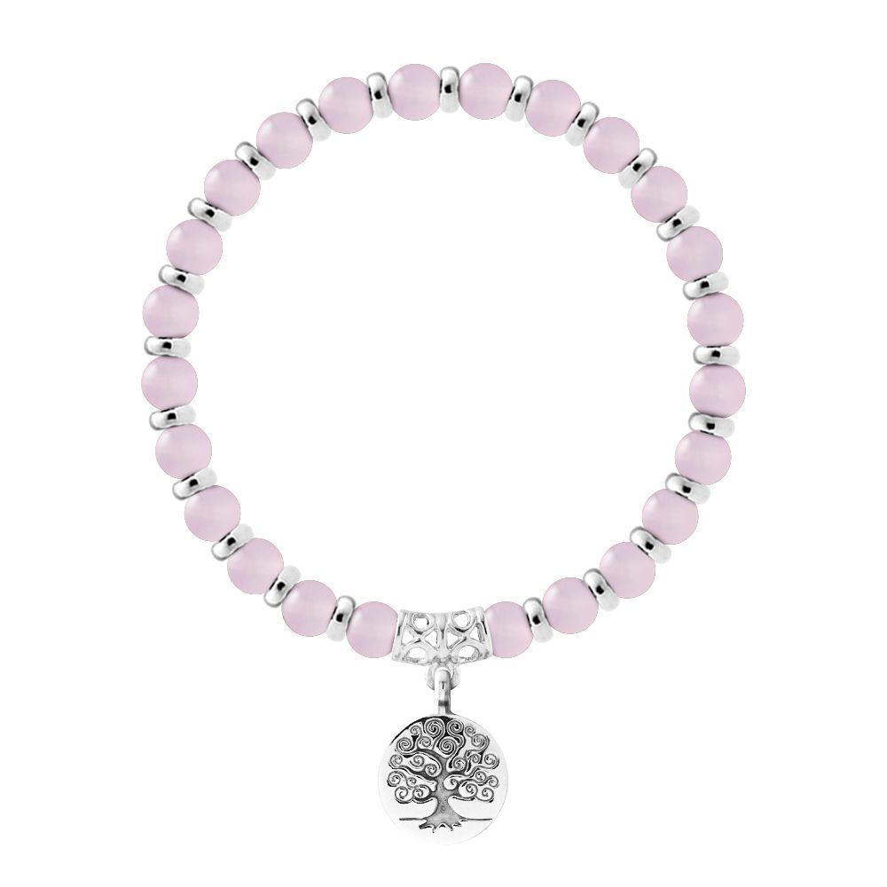 Lebensbaum Armband mit Rosenquarz