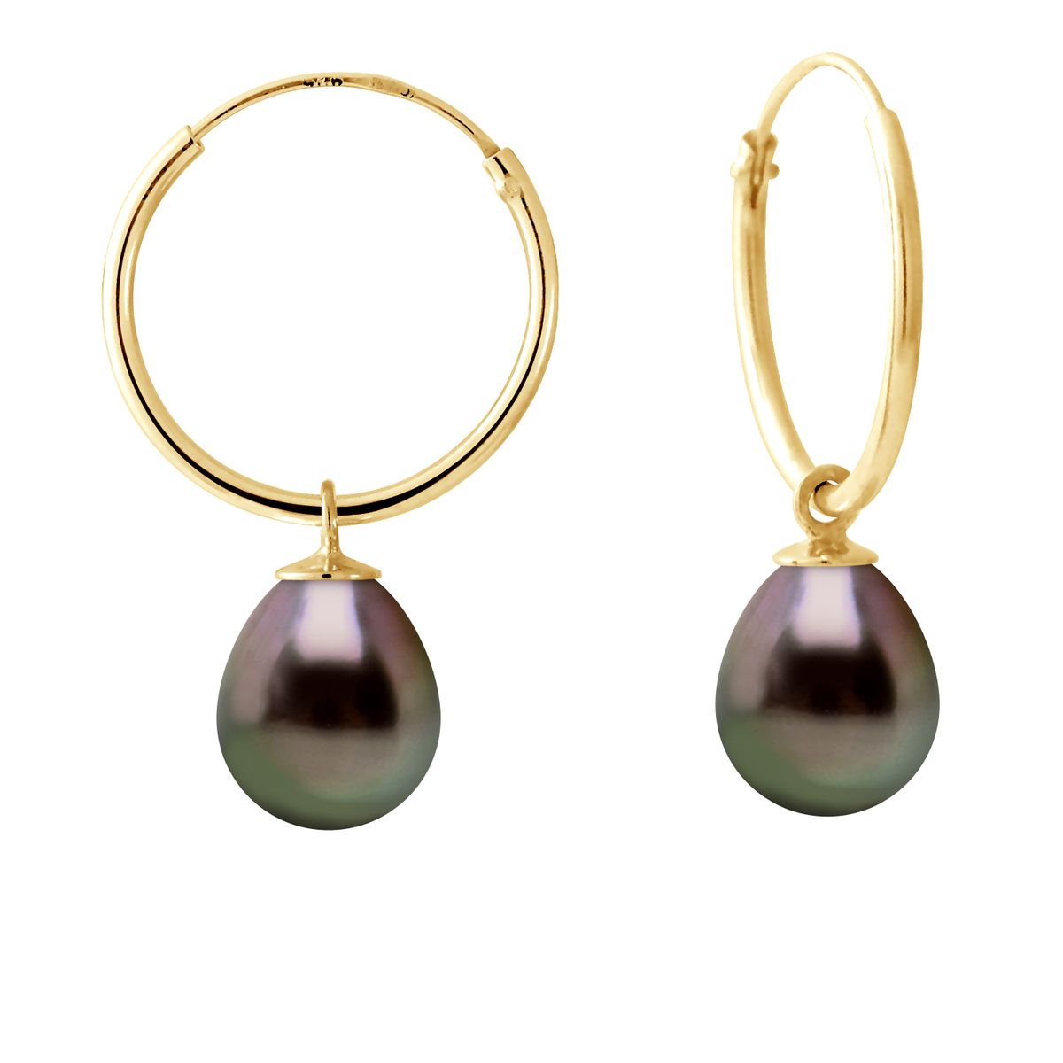 Elegante Goldcreolen mit Tahiti-Perlen