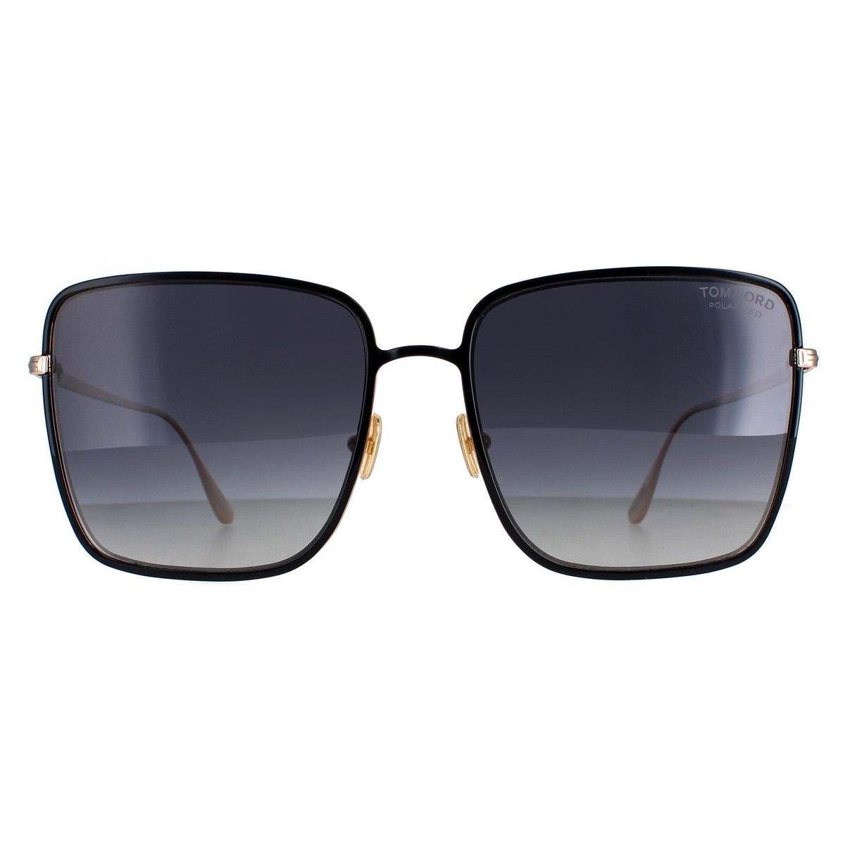 Elegante Polarisierte Eckige Metall-Sonnenbrille