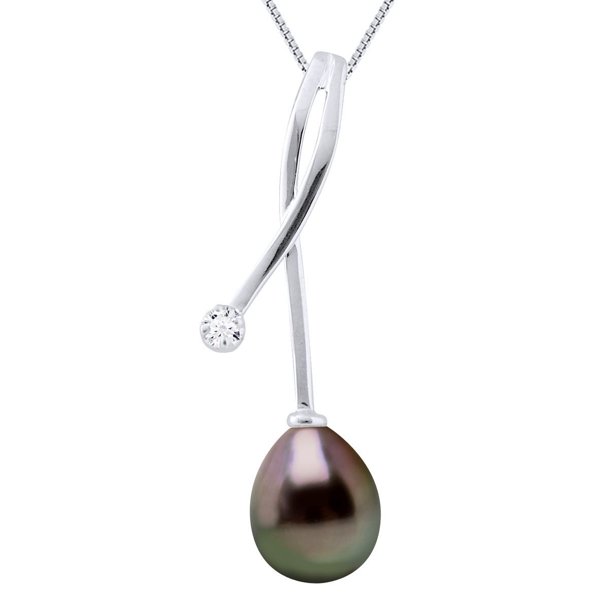 Anhänger mit Tahitiperle und Diamant