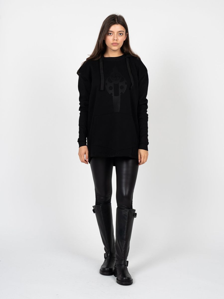Oversized-Kapuzenpullover mit Grafikprint
