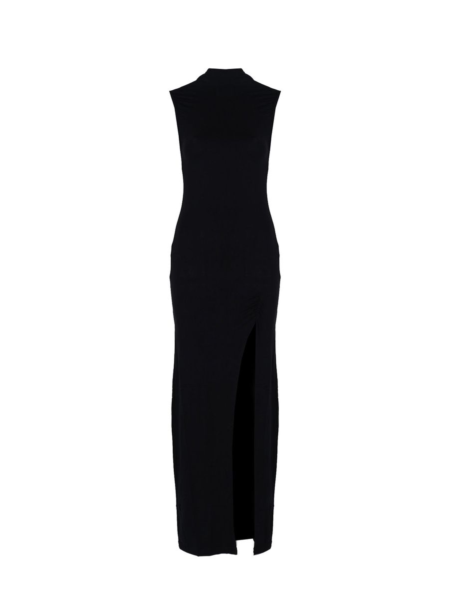 Elegantes Maxikleid mit hohem Kragen