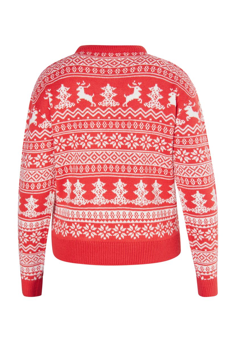 Festlicher Strickpullover mit Rentieren