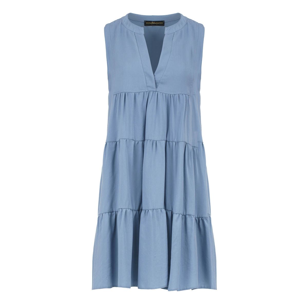 Ärmelloses gestuftes Mini-Kleid in A-Linie
