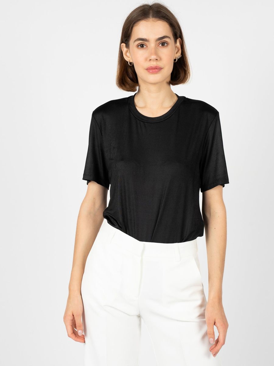 Essentielles Kurzarm-T-Shirt mit Seitenraffung
