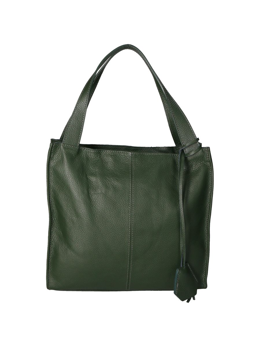 Minimalistische Schultertasche aus genarbtem Leder