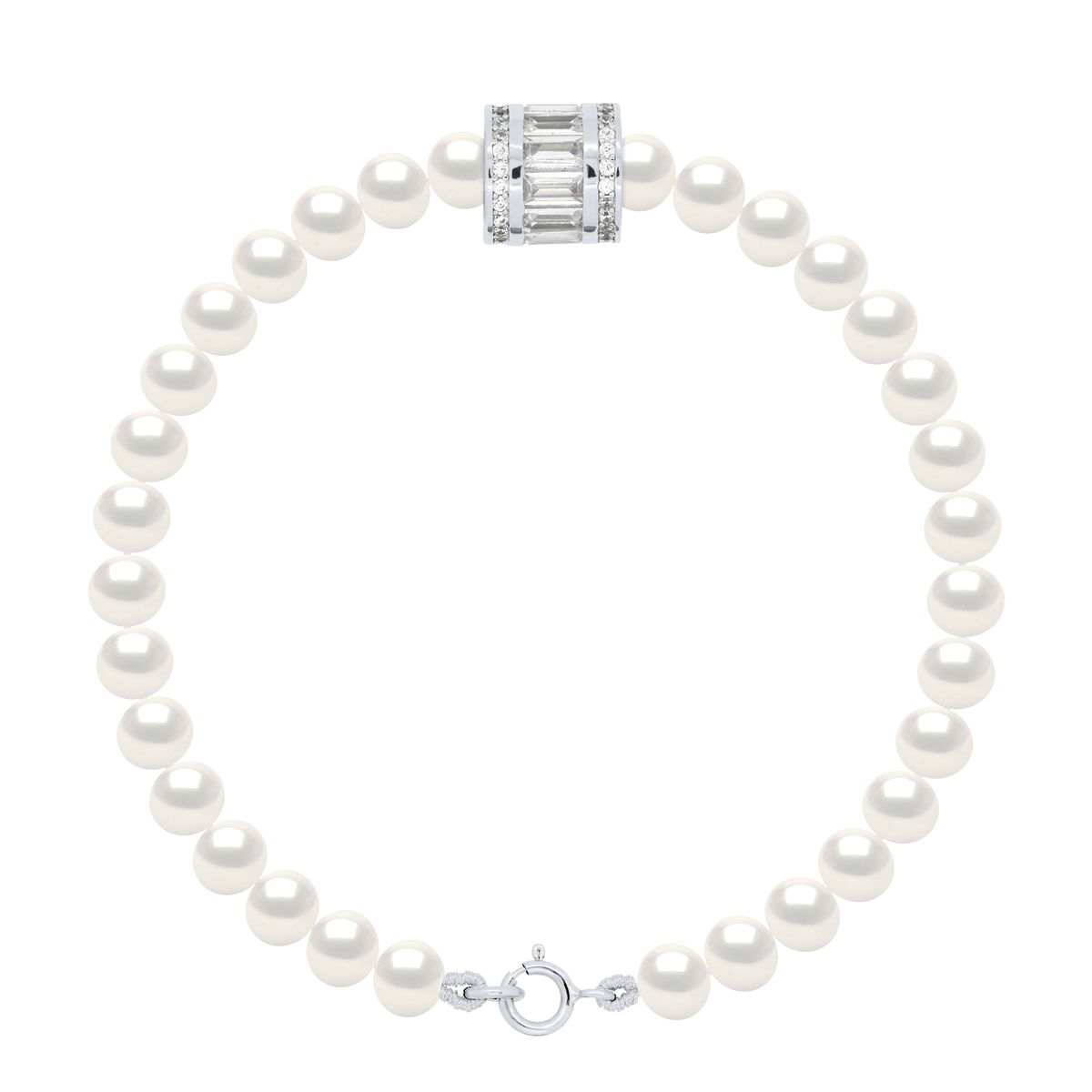 Süßwasserperlen-Armband mit Zirkonia