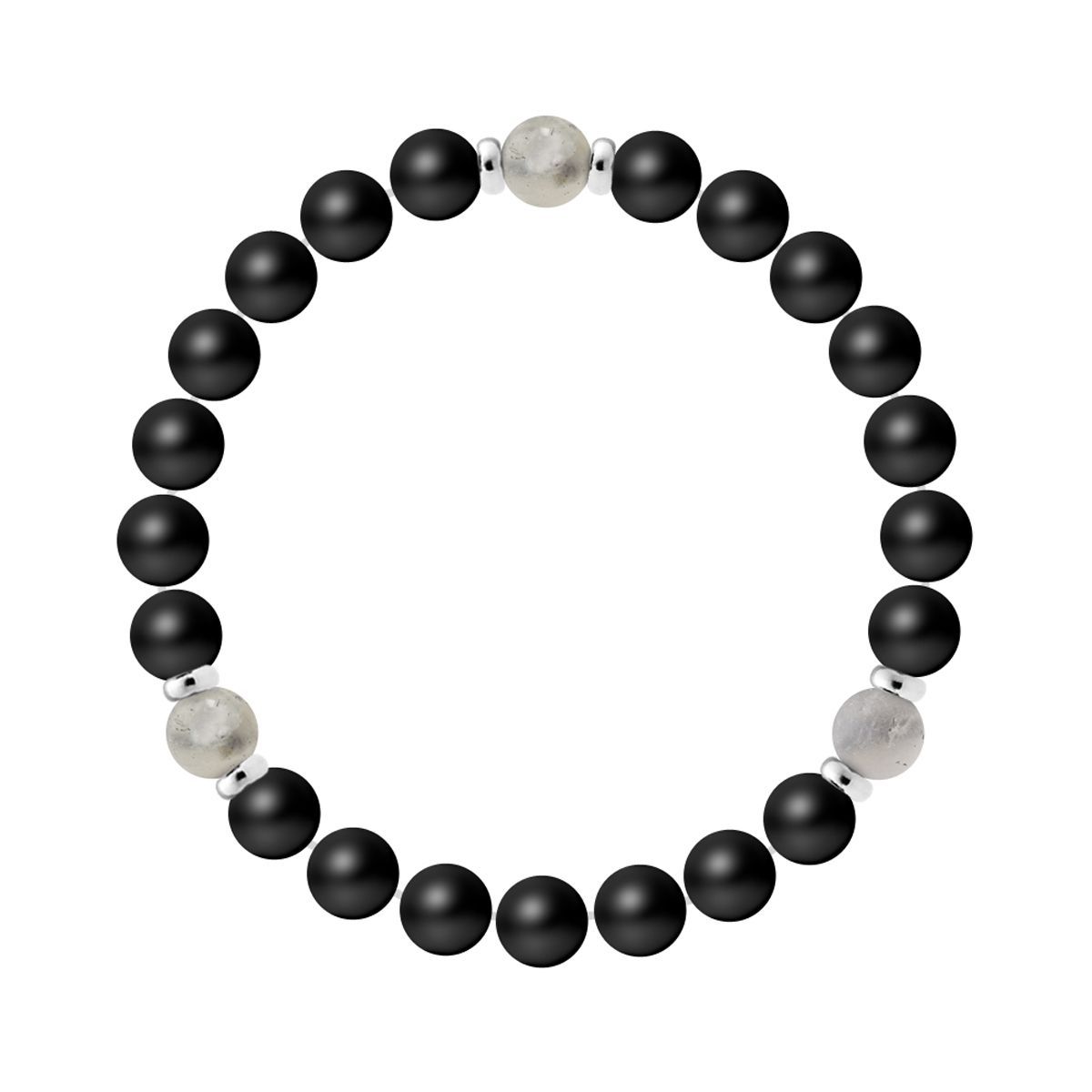 Perlenarmband aus Achat und Quarz
