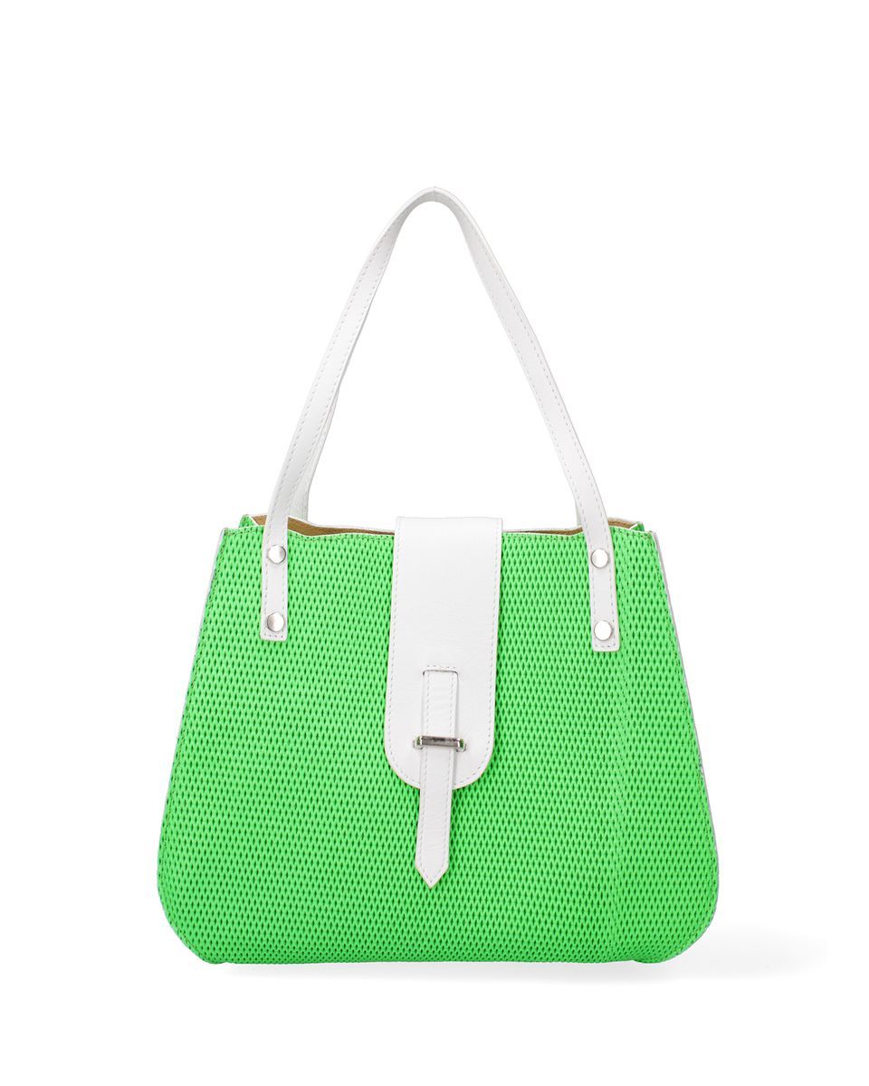 Perforierte Mesh-Tasche mit Kontrastriemen