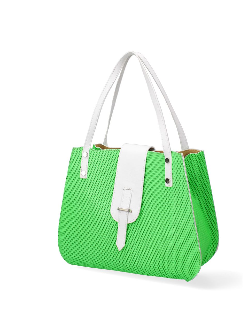 Perforierte Mesh-Tasche mit Kontrastriemen