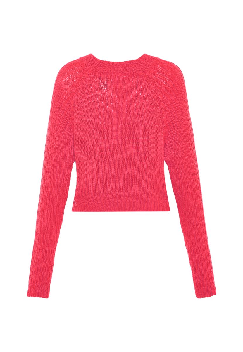 Rippstrick-Pullover mit Raglanärmeln