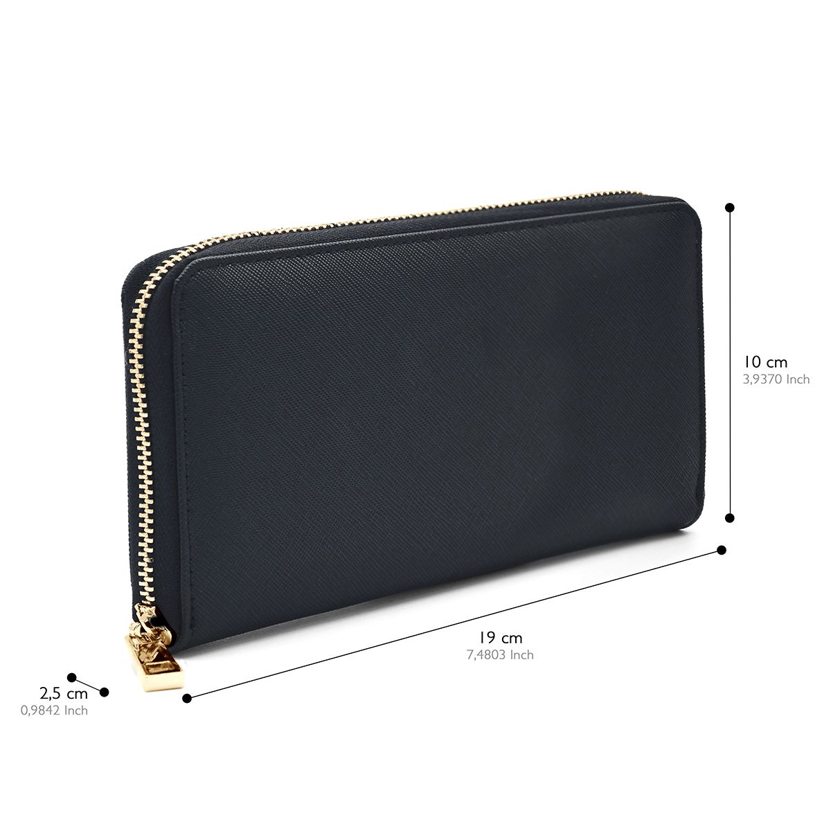 Zip-Around Geldbörse aus Saffiano-Leder