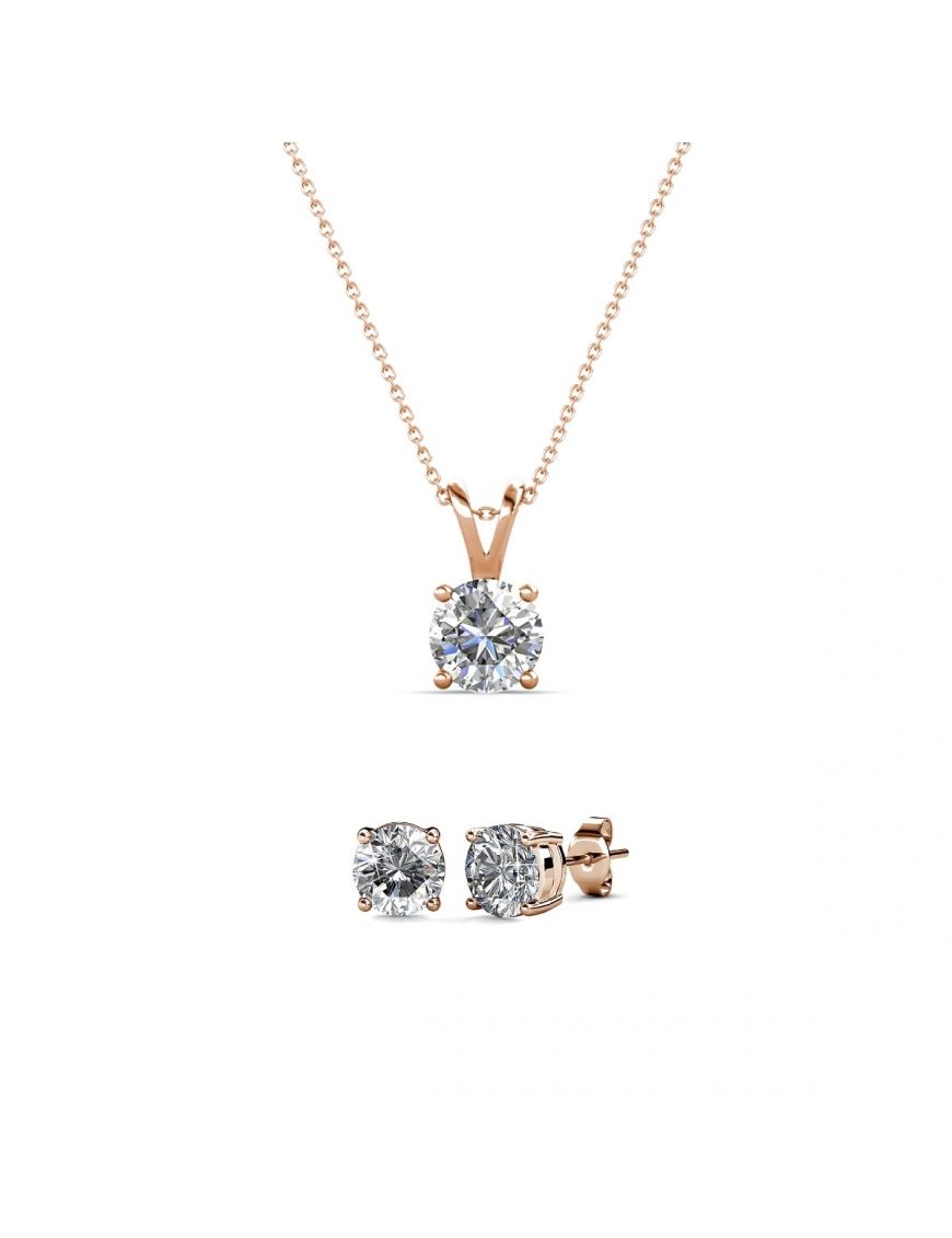 Elegantes Solitär-Set in Roségold