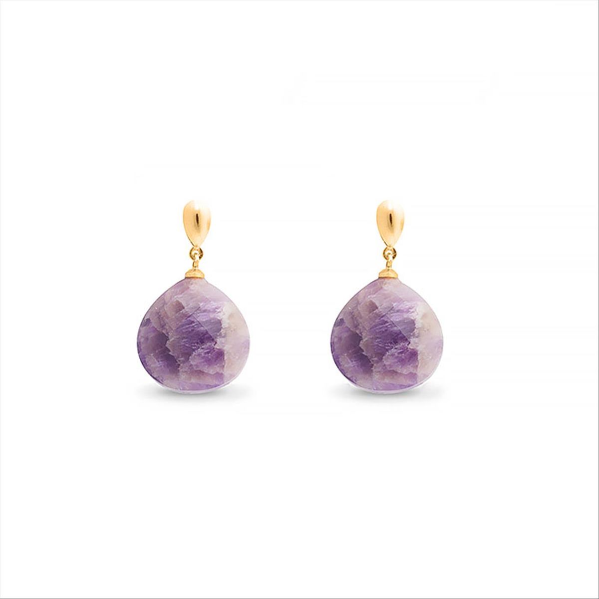 Tropfenohrringe mit facettiertem Amethyst