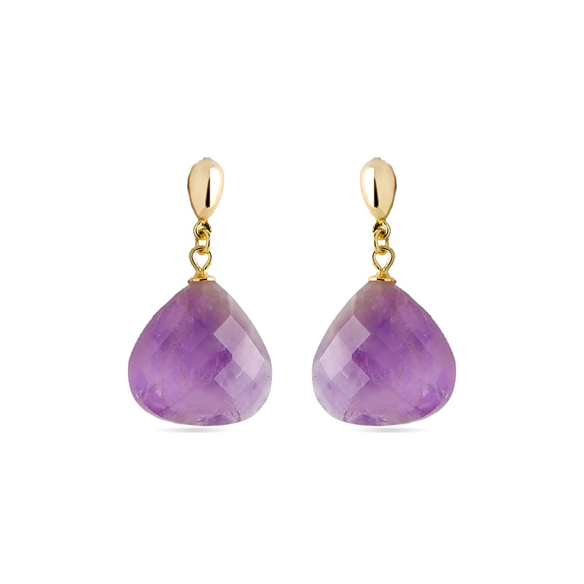 Tropfenohrringe mit facettiertem Amethyst