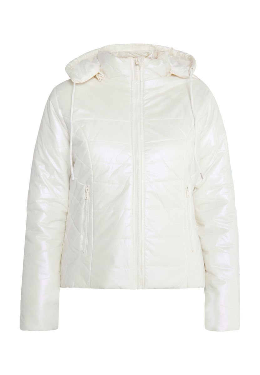 Schimmernde Steppjacke mit Kapuze