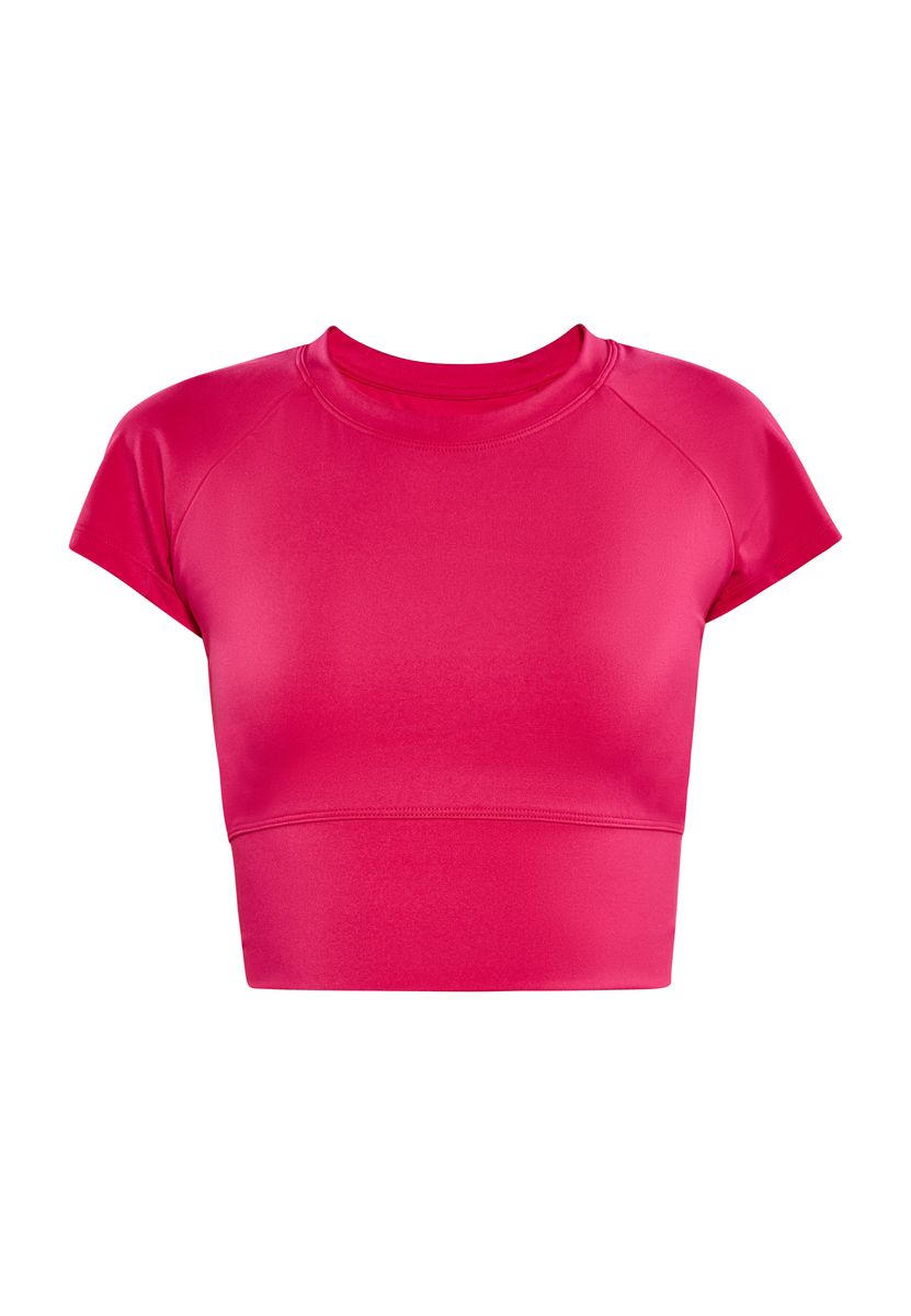 Eng anliegendes Raglan-Kurzarm-Crop-Top