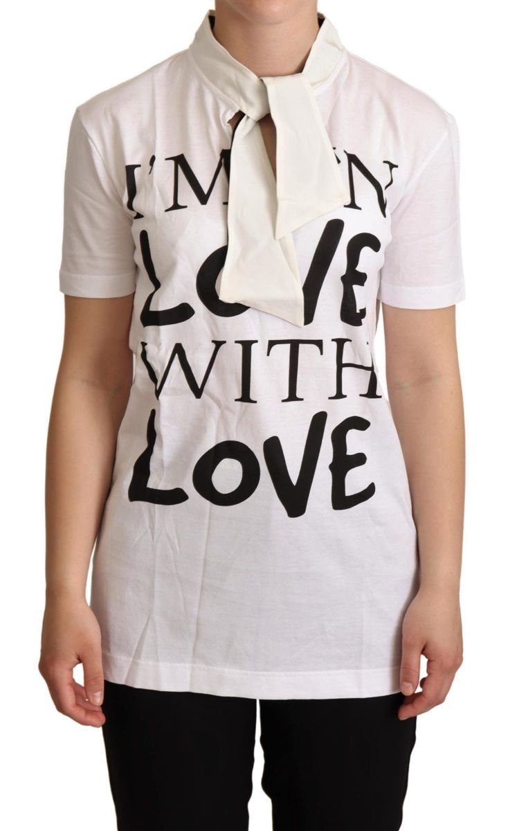 Slogan-Shirt mit Schluppen-Detail