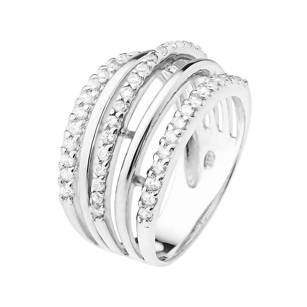 Funkelnder mehrreihiger Zirkonia-Ring