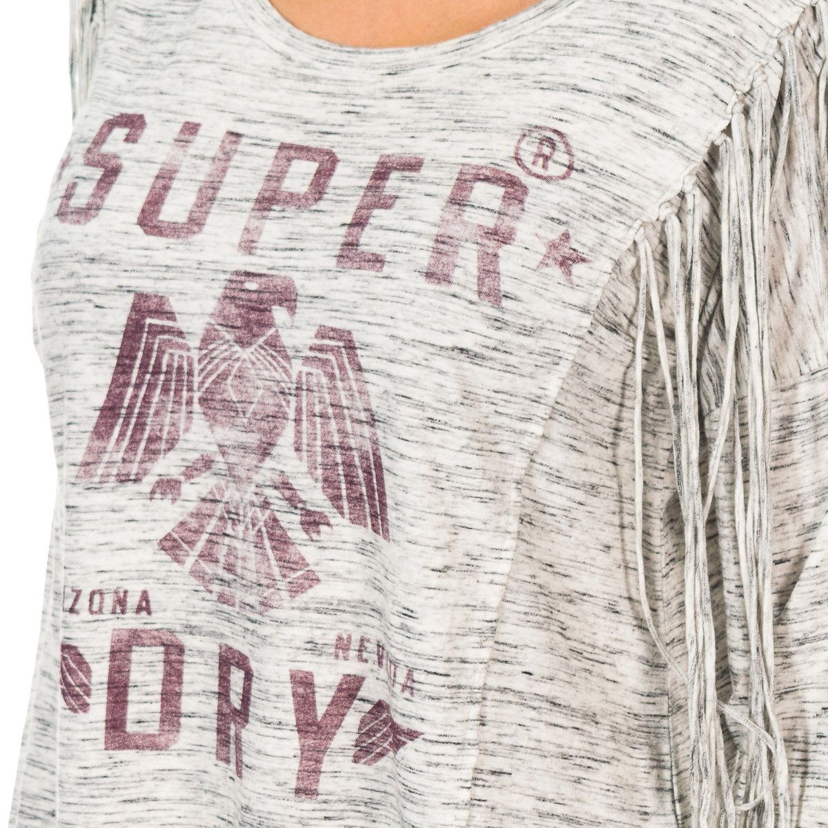 Langarmshirt mit Grafik und Fransen