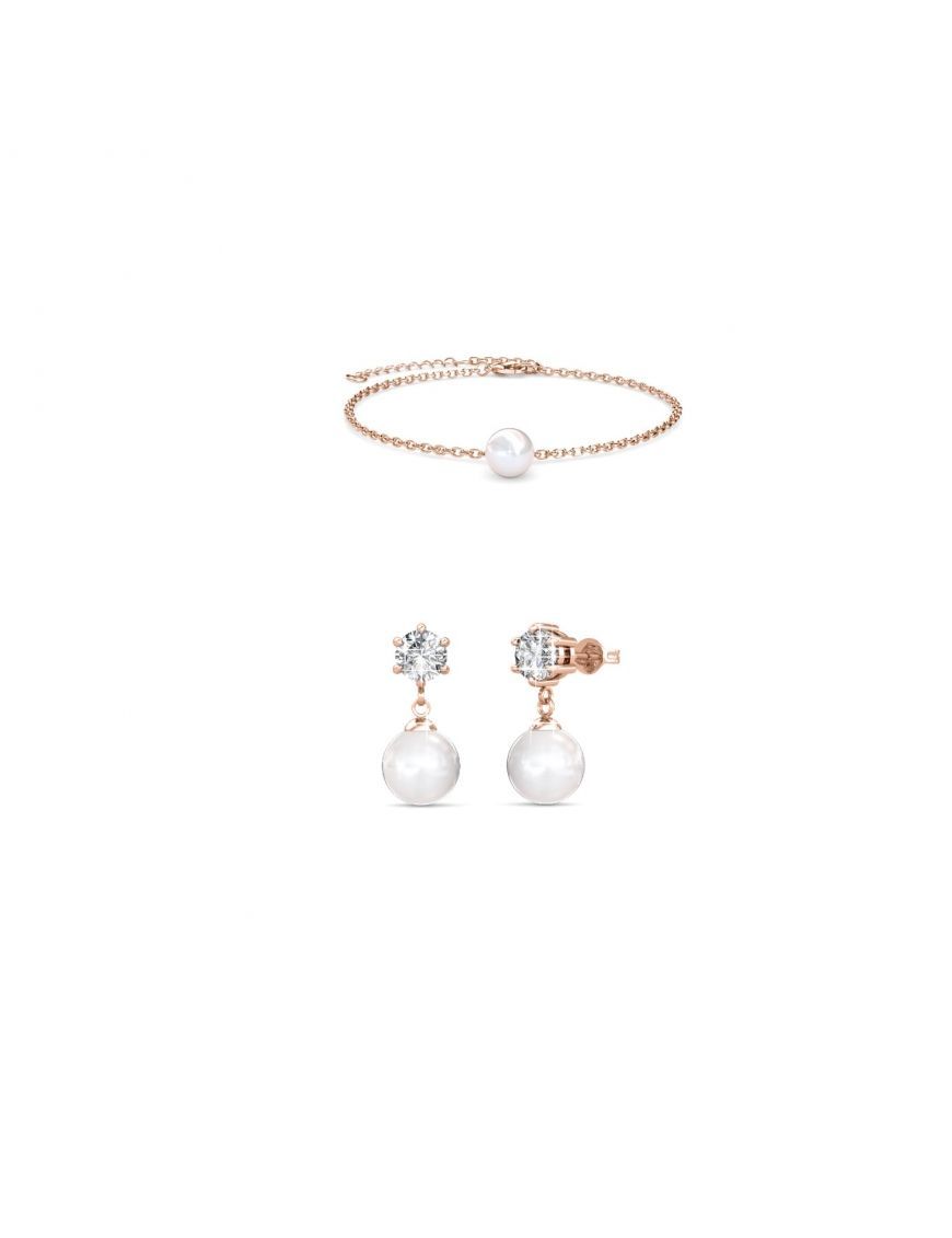 Schmuckset mit Kristall und Perle