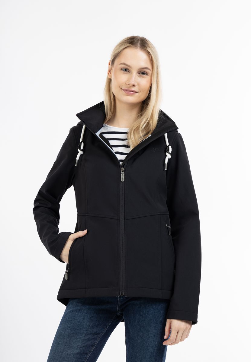 Taillierte Softshelljacke mit Kapuze