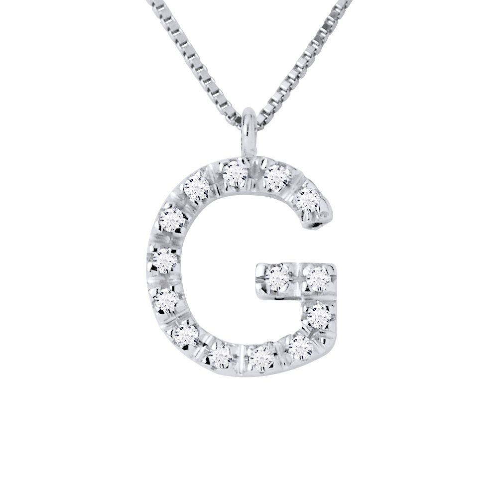 Diamant-Halskette mit G-Initial-Anhänger