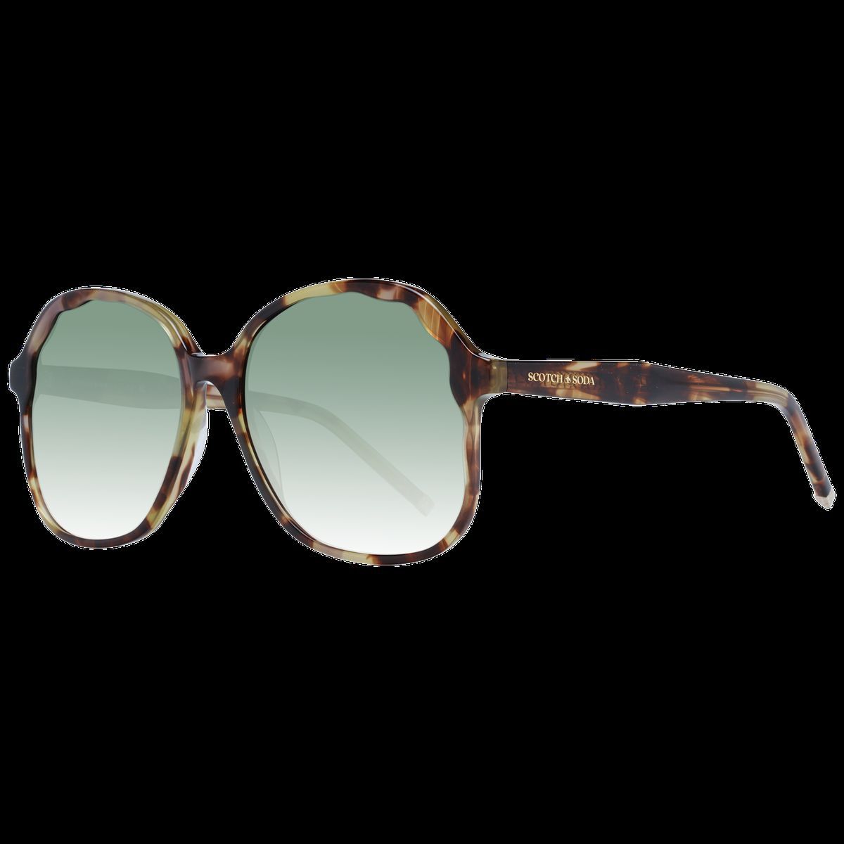 Schmetterlings-Sonnenbrille mit Wellenrand in Schildpatt-Optik