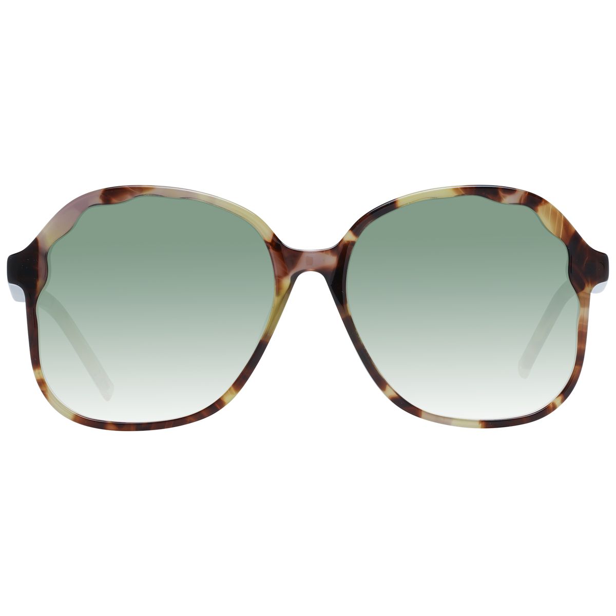 Schmetterlings-Sonnenbrille mit Wellenrand in Schildpatt-Optik