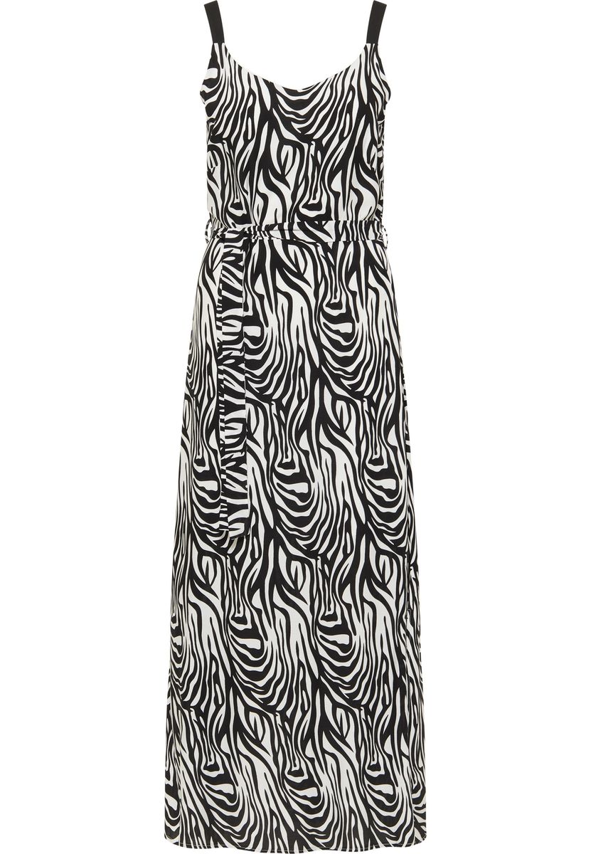 Maxikleid mit Zebra-Print und Gürtel