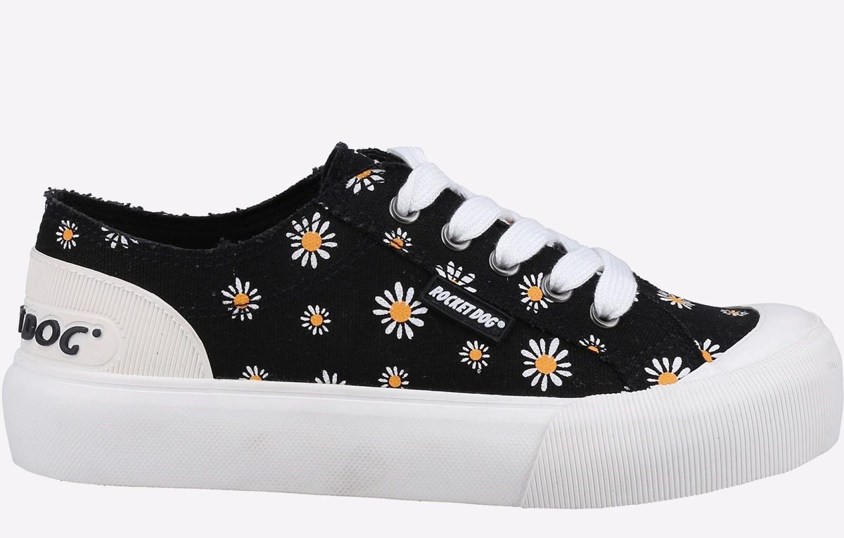 Plateau-Sneaker mit Gänseblümchen-Print
