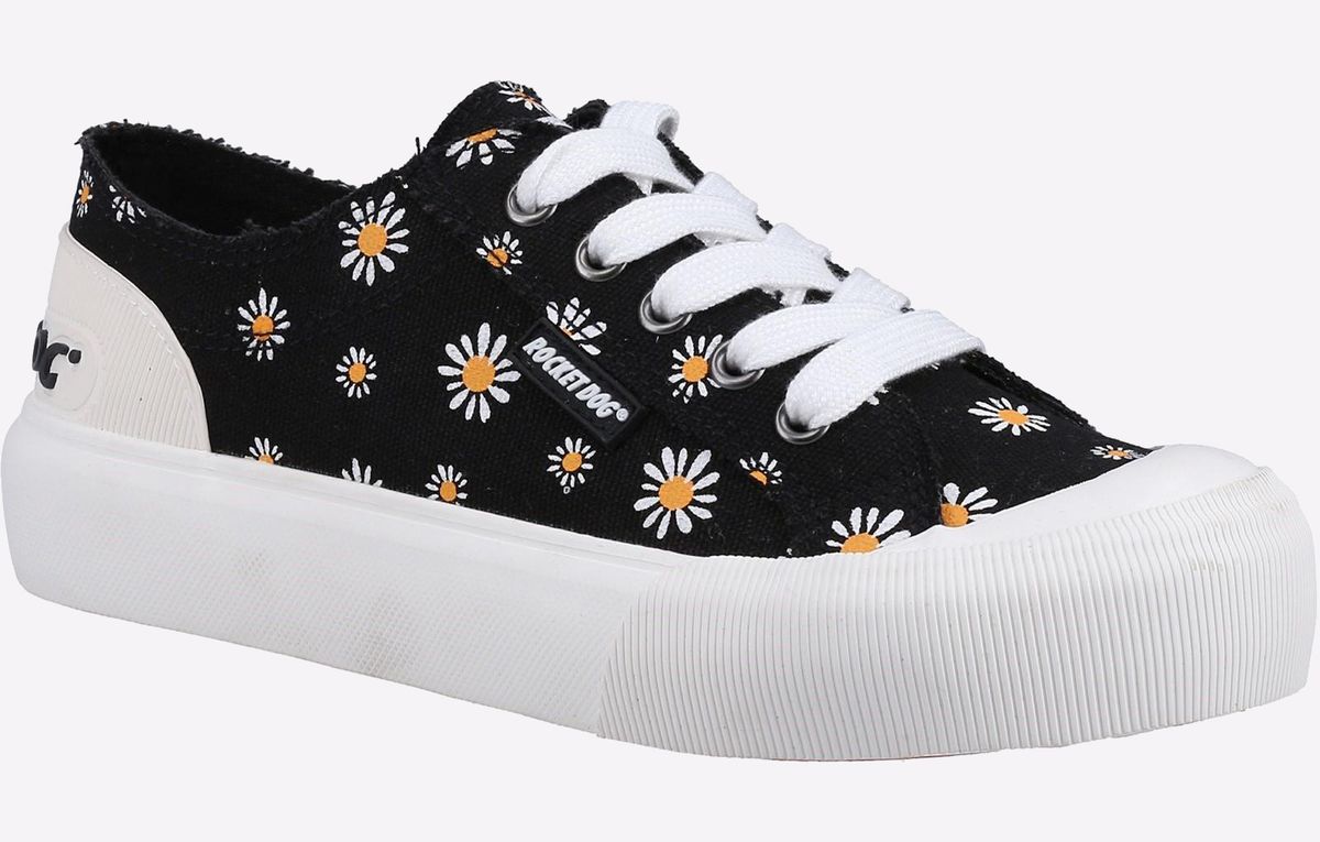 Plateau-Sneaker mit Gänseblümchen-Print