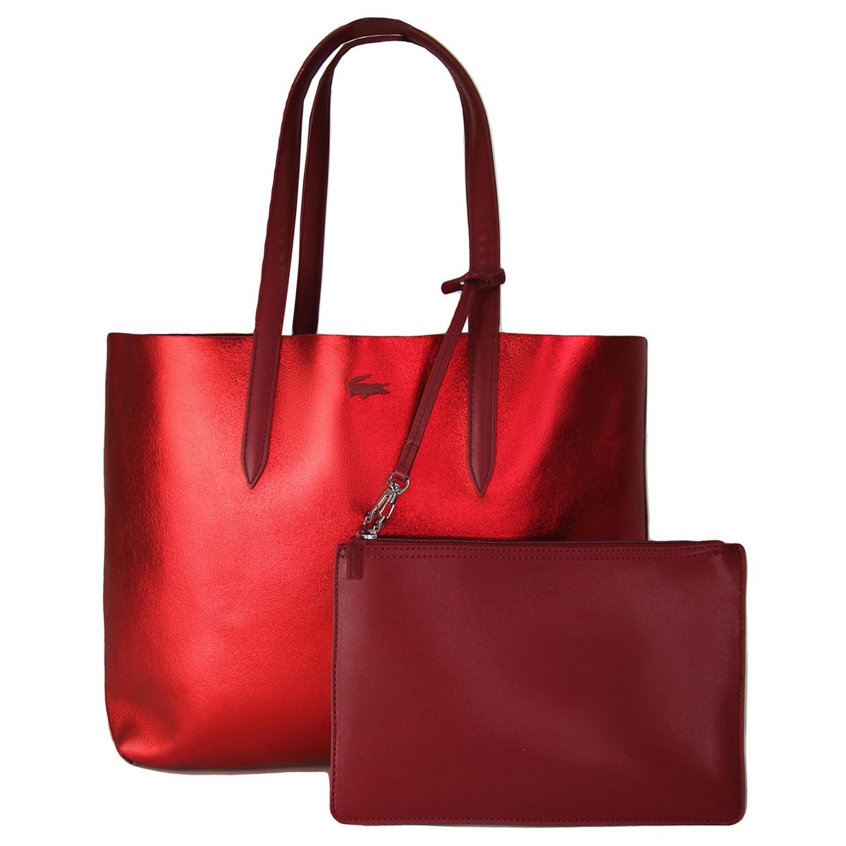Wendbarer Metallic-Shopper mit Pouch