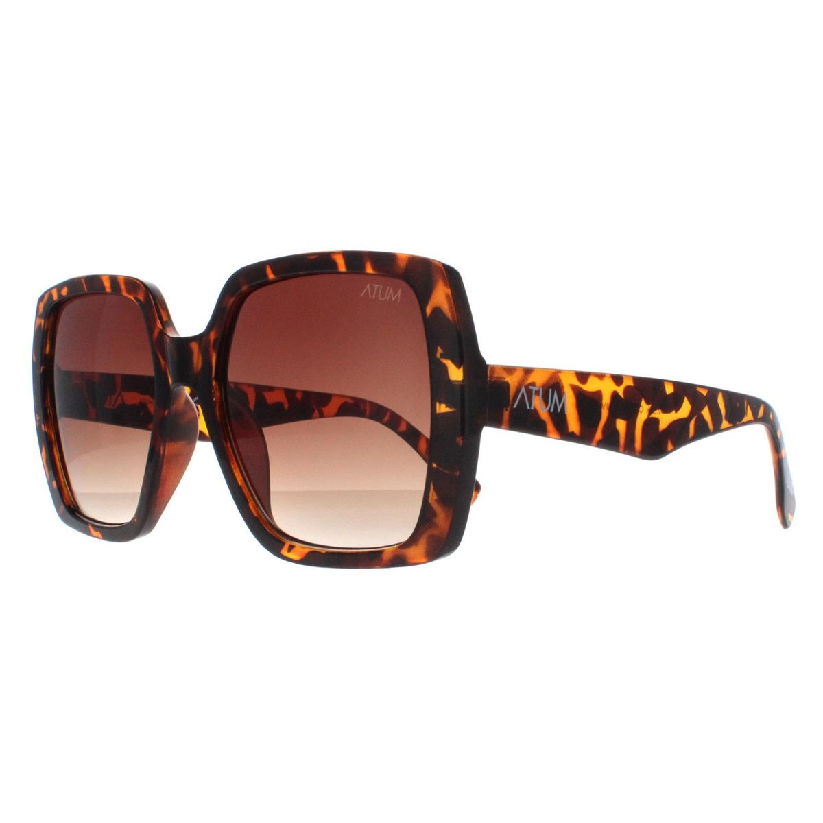 Quadratische Oversized-Sonnenbrille in Schildpatt-Optik