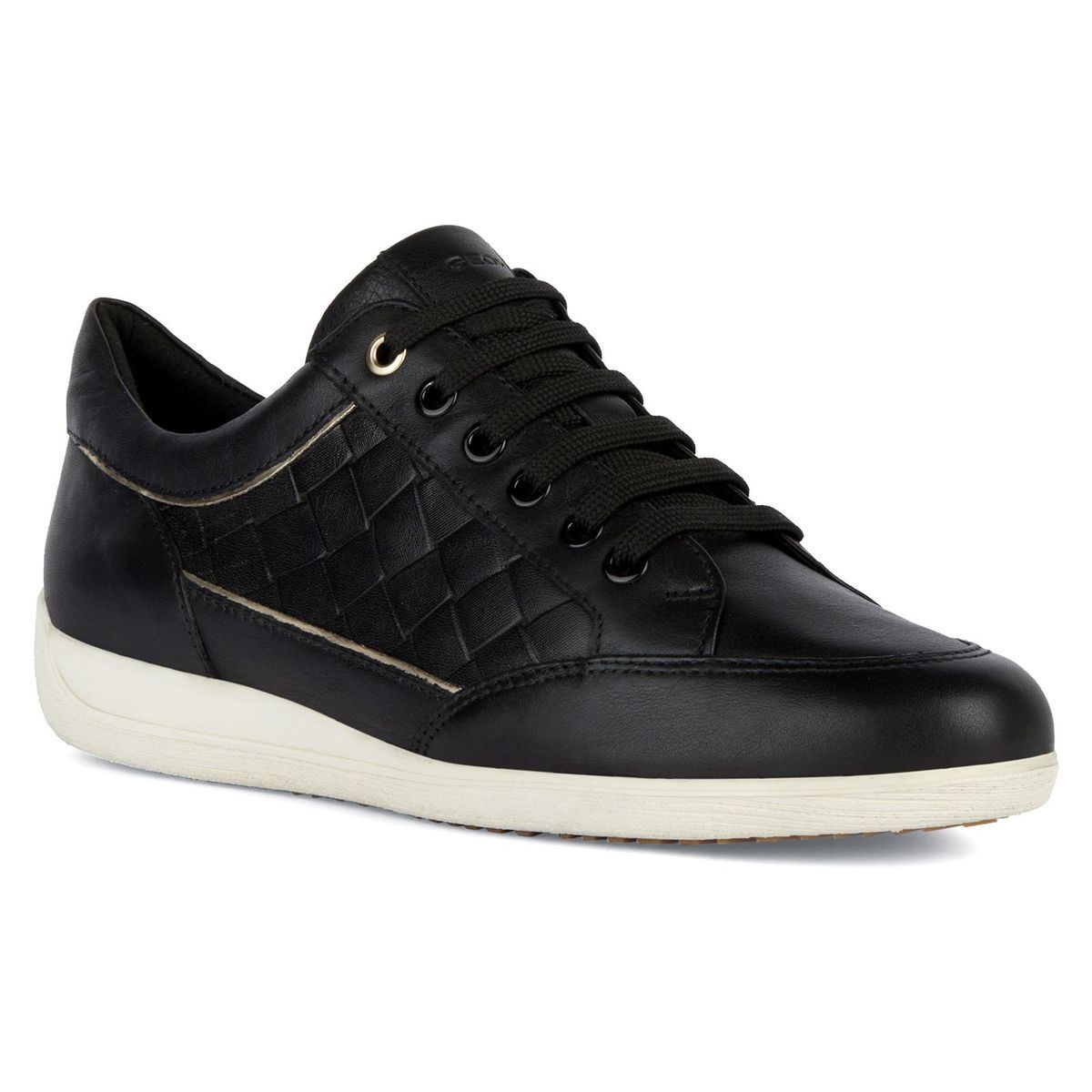 Gesteppte Low-Top Leder-Sneaker